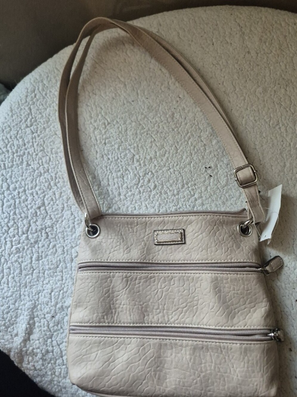 Van Heusen Beige Shoulder Bag with Silver Hardware